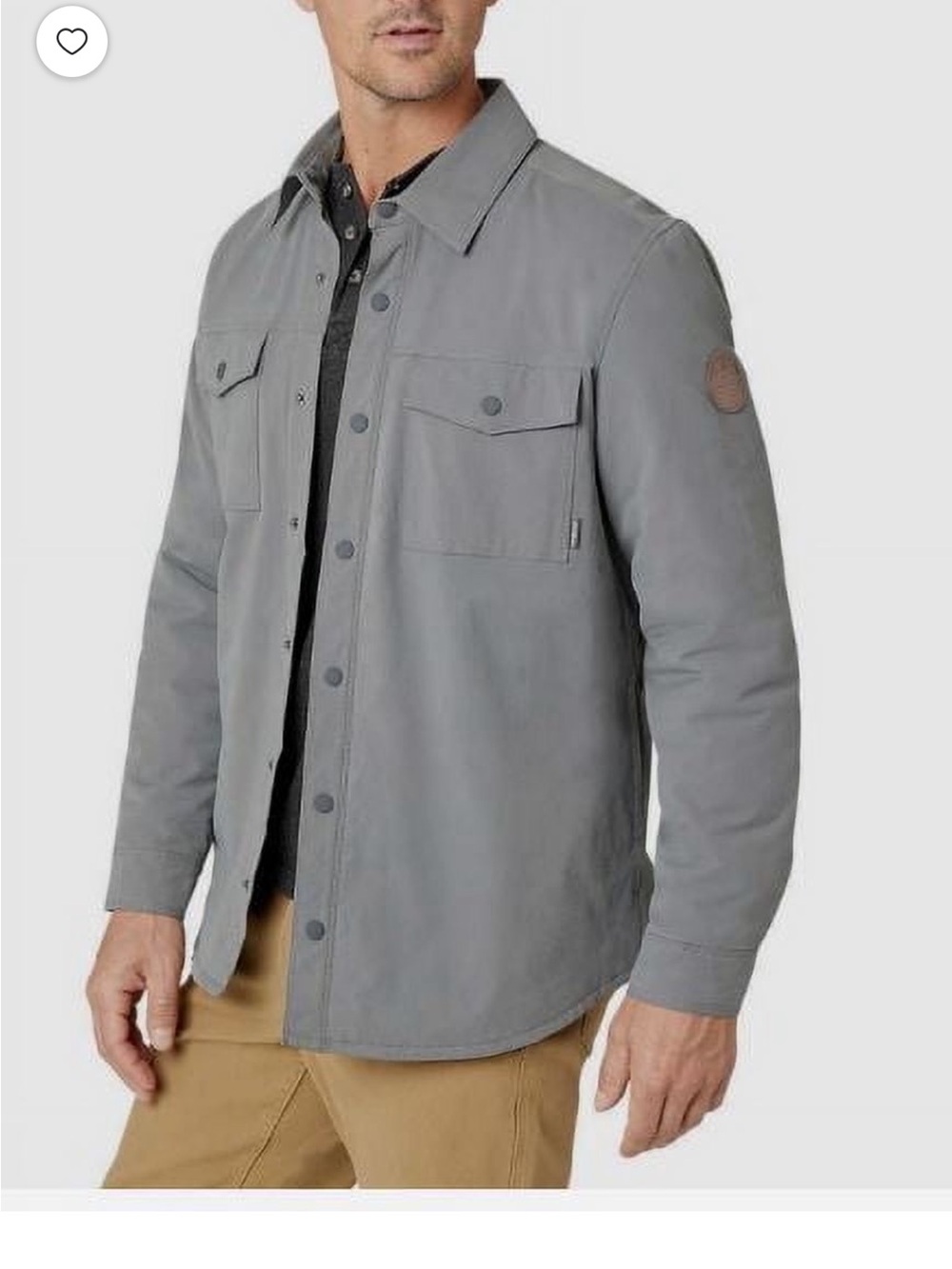 Eddie Bauer Men's Fleece Lined Shirt-Jacket, Gray Sz M